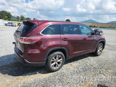 Trzecie zdjęcie samochodu z tyłu: 2016 TOYOTA HIGHLANDER LE PLUS VIN:5TDZKRFH2GS182987 - miniatura