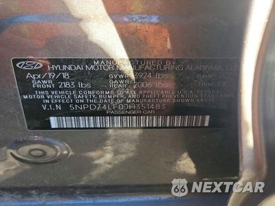 Zdjęcie 13 z 13 samochodu: 2018 HYUNDAI ELANTRA SE VIN:5NPD74LF0JH351483 - miniatura