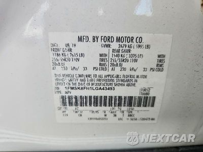 Zdjęcie 13 z 13 samochodu: 2020 FORD EXPLORER LIMITED VIN:1FMSK8FH1LGA43493 - miniatura