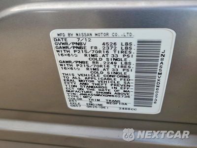 Zdjęcie 13 z 13 samochodu: 2013 NISSAN ROGUE S VIN:JN8AS5MVXDW602736 - miniatura