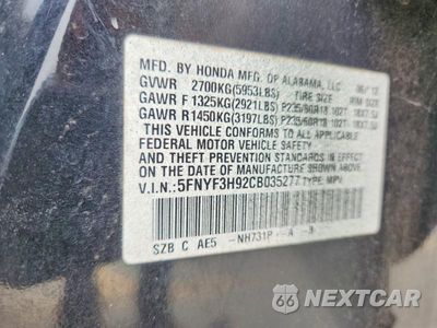 Zdjęcie 13 z 13 samochodu: 2012 HONDA PILOT TOURING VIN:5FNYF3H92CB035277 - miniatura