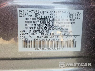 Zdjęcie 12 z 12 samochodu: 2020 NISSAN SENTRA SV VIN:3N1AB8CV0LY303944 - miniatura