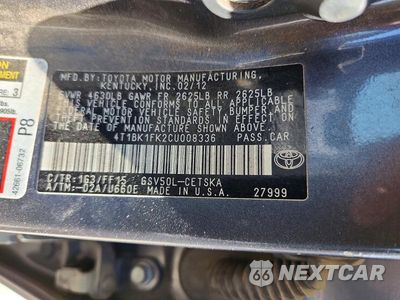 Zdjęcie 13 z 13 samochodu: 2012 TOYOTA CAMRY SE V6 VIN:4T1BK1FK2CU008336 - miniatura