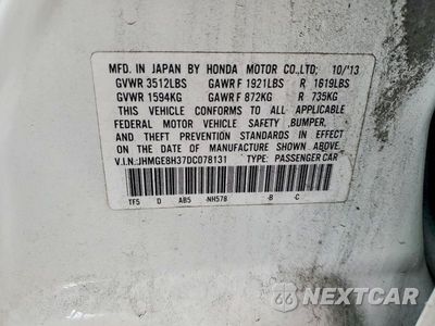 Zdjęcie 12 z 12 samochodu: 2013 HONDA FIT LX VIN:JHMGE8H37DC078131 - miniatura