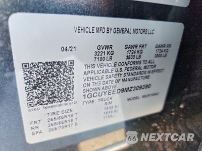 Zdjęcie 13 z 13 samochodu: 2021 CHEVROLET SILVERADO K1500 RST VIN:1GCUYEED9MZ309390 - miniatura