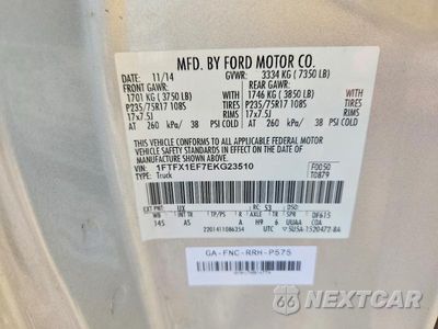 Zdjęcie 12 z 12 samochodu: 2014 FORD F150 SUPER CAB VIN:1FTFX1EF7EKG23510 - miniatura