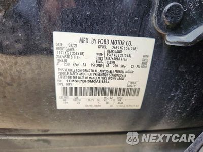 Zdjęcie 13 z 13 samochodu: 2021 FORD EXPLORER VIN:1FMSK7BH0MGA81864 - miniatura