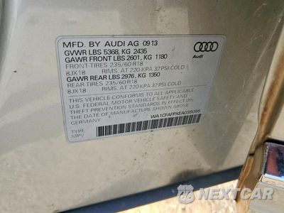 Zdjęcie 12 z 12 samochodu: 2014 AUDI Q5 PREMIUM VIN:WA1CFAFPXEA035095 - miniatura