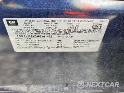 Zdjęcie 12 z 12 samochodu: 2017 GMC TERRAIN SLE VIN:2GKALMEK3H6341428 - miniatura
