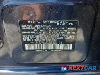 Zdjęcie 14 z 14 samochodu: 2014 SUBARU XV CROSSTREK 2.0 LIMITED VIN:JF2GPAGC6E8226165 - miniatura