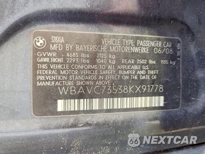 Zdjęcie 13 z 13 samochodu: 2008 BMW 328 XI SULEV VIN:WBAVC73538KX91778 - miniatura