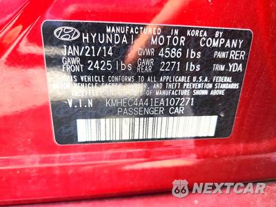 Zdjęcie 12 z 12 samochodu: 2014 HYUNDAI SONATA HYBRID VIN:KMHEC4A41EA107271 - miniatura