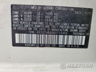 Zdjęcie 12 z 12 samochodu: 2022 SUBARU IMPREZA VIN:4S3GTAB66N3713455 - miniatura