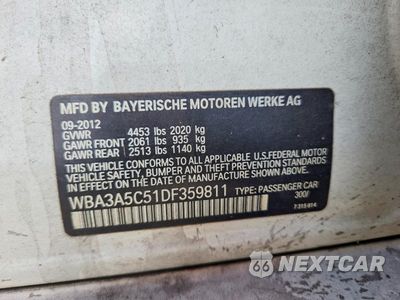Zdjęcie 12 z 12 samochodu: 2013 BMW 328 I VIN:WBA3A5C51DF359811 - miniatura