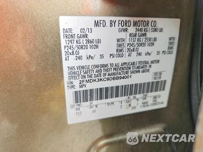 Zdjęcie 13 z 13 samochodu: 2013 FORD EDGE LIMITED VIN:2FMDK3KC9DBB94001 - miniatura