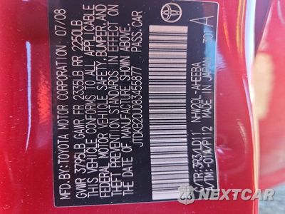 Zdjęcie 12 z 12 samochodu: 2008 TOYOTA PRIUS BASE VIN:JTDKB20U083455877 - miniatura
