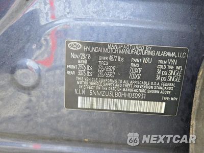 Zdjęcie 12 z 12 samochodu: 2017 HYUNDAI SANTA FE SPORT 2.4L VIN:5NMZU3LB0HH030931 - miniatura