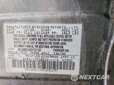 Zdjęcie 12 z 12 samochodu: 2021 NISSAN SENTRA SV VIN:3N1AB8CVXMY231197 - miniatura
