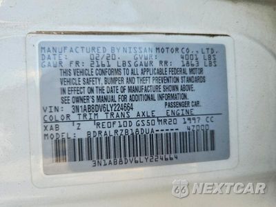 Zdjęcie 13 z 13 samochodu: 2020 NISSAN SENTRA SR VIN:3N1AB8DV6LY224664 - miniatura