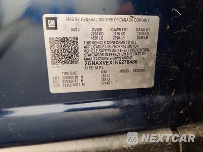 Zdjęcie 13 z 13 samochodu: 2019 CHEVROLET EQUINOX LT VIN:2GNAXVEX1K6278488 - miniatura