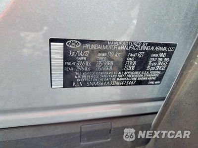 Zdjęcie 14 z 14 samochodu: 2022 HYUNDAI SANTA FE XRT VIN:5NMS64AJ3NH473467 - miniatura