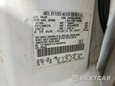 Zdjęcie 12 z 12 samochodu: 2001 FORD F150 SUPERCREW VIN:1FTRW07L21KB30910 - miniatura