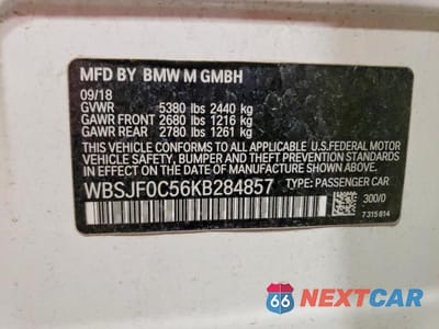 Zdjęcie 12 z 12 samochodu: 2019 BMW M5 VIN:WBSJF0C56KB284857 - miniatura