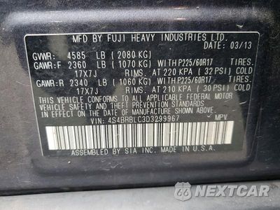 Zdjęcie 12 z 12 samochodu: 2013 SUBARU OUTBACK 2.5I LIMITED VIN:4S4BRBLC3D3299967 - miniatura