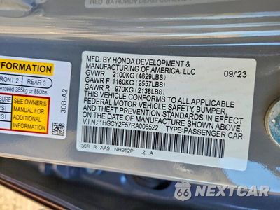 Zdjęcie 12 z 12 samochodu: 2024 HONDA ACCORD HYBRID SPORT VIN:1HGCY2F57RA006522 - miniatura
