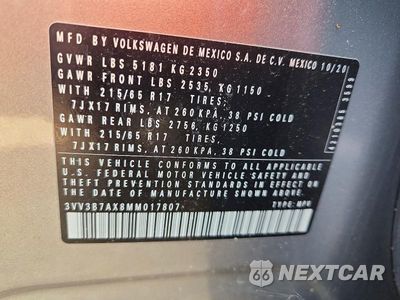 Zdjęcie 14 z 14 samochodu: 2021 VOLKSWAGEN TIGUAN SE VIN:3VV3B7AX8MM017807 - miniatura