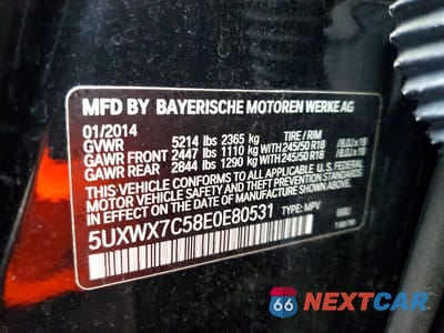 Zdjęcie 13 z 13 samochodu: 2014 BMW X3 XDRIVE35I VIN:5UXWX7C58E0E80531 - miniatura