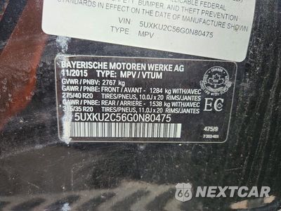 Zdjęcie 12 z 12 samochodu: 2016 BMW X6 XDRIVE35I VIN:5UXKU2C56G0N80475 - miniatura