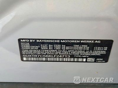 Zdjęcie 13 z 13 samochodu: 2019 BMW X3 SDRIVE30I VIN:5UXTR7C56KLF24713 - miniatura