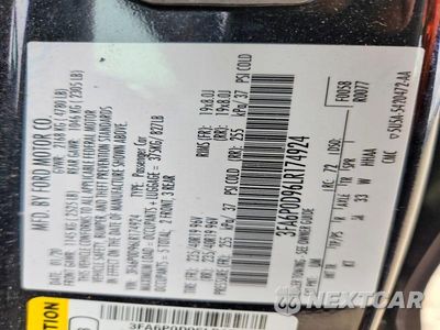 Zdjęcie 12 z 12 samochodu: 2020 FORD FUSION TITANIUM VIN:3FA6P0D96LR174924 - miniatura