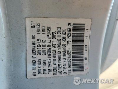 Zdjęcie 12 z 12 samochodu: 2017 HONDA ACCORD LX VIN:1HGCR2F31HA273553 - miniatura