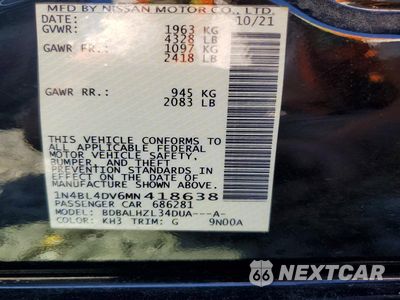 Zdjęcie 13 z 13 samochodu: 2021 NISSAN ALTIMA SV VIN:1N4BL4DV6MN418638 - miniatura