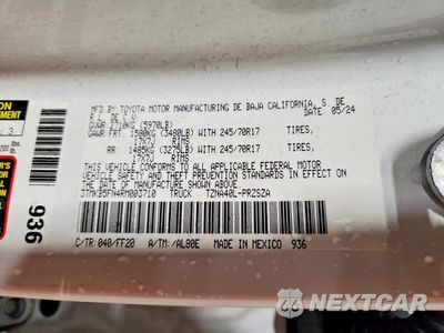 Zdjęcie 12 z 12 samochodu: 2024 TOYOTA TACOMA SR5 VIN:3TMKB5FN4RM003710 - miniatura