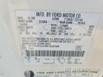 Zdjęcie 12 z 12 samochodu: 2009 FORD F150 SUPERCREW VIN:1FTPW12V39FB26388 - miniatura
