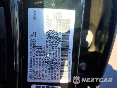 Zdjęcie 13 z 13 samochodu: 2021 HONDA ACCORD HYBRID VIN:1HGCV3F16MA017645 - miniatura