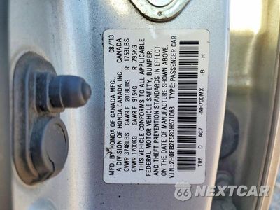 Zdjęcie 12 z 12 samochodu: 2013 HONDA CIVIC LX VIN:2HGFB2F58DH571063 - miniatura
