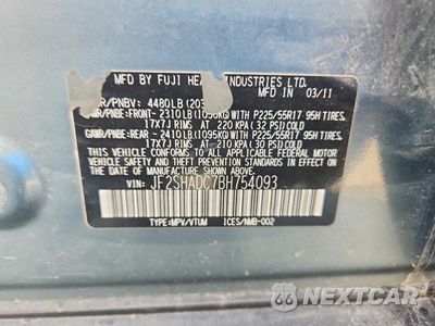 Zdjęcie 12 z 12 samochodu: 2011 SUBARU FORESTER 2.5X PREMIUM VIN:JF2SHADC7BH754093 - miniatura