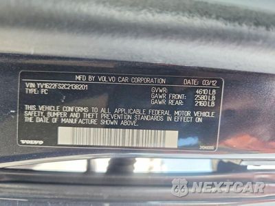 Zdjęcie 12 z 12 samochodu: 2012 VOLVO S60 T5 VIN:YV1622FS2C2138201 - miniatura