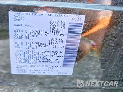 Zdjęcie 13 z 13 samochodu: 2015 NISSAN PATHFINDER SV VIN:5N1AR2MM2FC691697 - miniatura