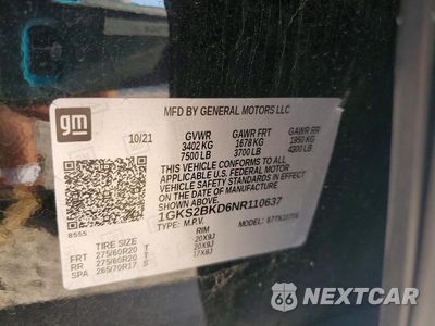 Zdjęcie 14 z 14 samochodu: 2022 GMC YUKON SLT VIN:1GKS2BKD6NR110637 - miniatura