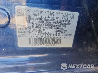Zdjęcie 12 z 12 samochodu: 2019 NISSAN VERSA SV VIN:3N1CN7AP4KL872595 - miniatura