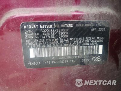 Zdjęcie 12 z 12 samochodu: 2021 MITSUBISHI MIRAGE ES VIN:ML32AUHJXMH008918 - miniatura