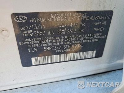 Zdjęcie 12 z 12 samochodu: 2015 HYUNDAI SONATA LIMITED VIN:5NPE34AF5FH019985 - miniatura