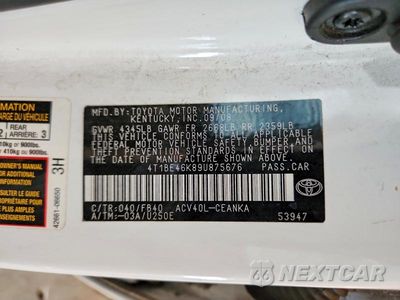 Zdjęcie 12 z 12 samochodu: 2009 TOYOTA CAMRY LE VIN:4T1BE46K89U875676 - miniatura