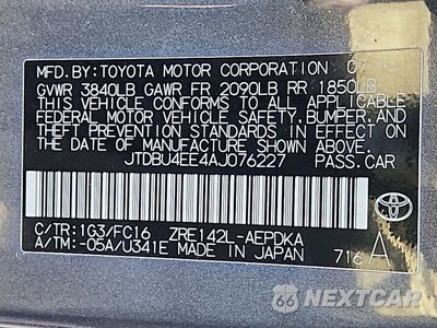 Zdjęcie 12 z 12 samochodu: 2010 TOYOTA COROLLA LE VIN:JTDBU4EE4AJ076227 - miniatura
