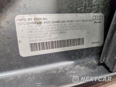 Zdjęcie 12 z 12 samochodu: 2013 AUDI A4 PREMIUM PLUS VIN:WAUFFAFL2DN004203 - miniatura